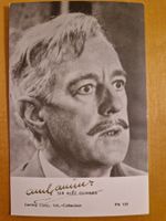 Sir Alec Guinnes, Original Autogramm auf Karte s/w