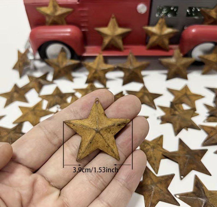 Tutte le decorazioni: 50 Stk. rostige Metallsterne 3.9cm – Nuovo e nell'imballaggio originale da Gerlafingen venduto da Tsuru 2