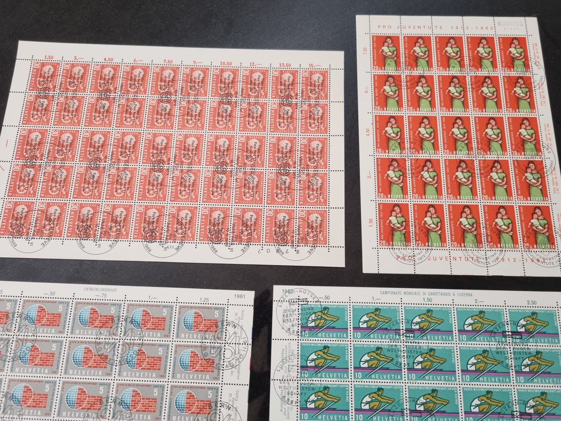 Alle Briefmarken: 12 Bogen/Teilbogen mit Ersttag Stempel – Gebraucht aus Gümligen von Geniusbuy 6