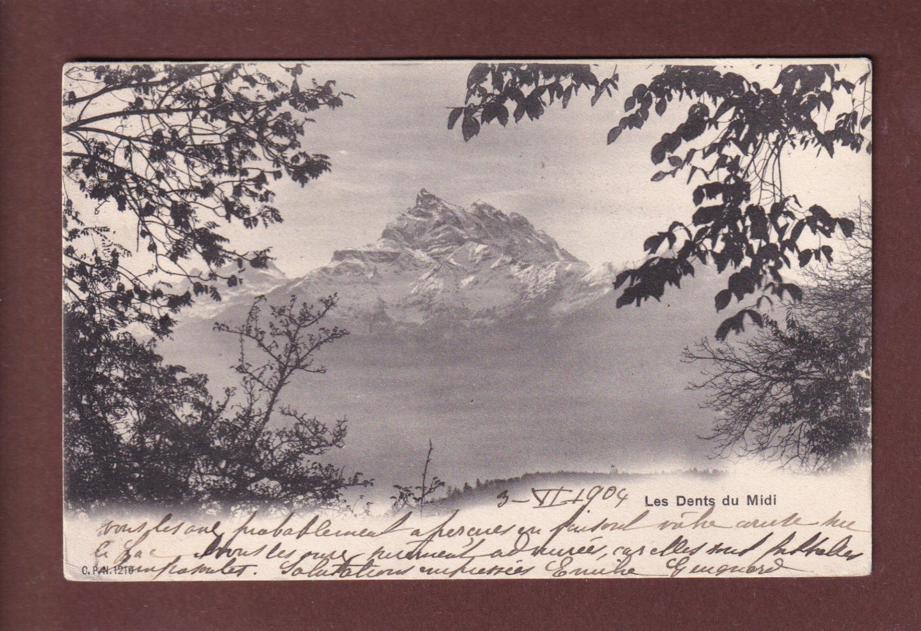 Cartes postales: DENTS DU MIDI - 1904 – D'occasion à Pully par nicecards-shop