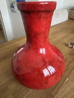 Vintage Keramikvase – leuchtend rote Glasur – 20 cm – 