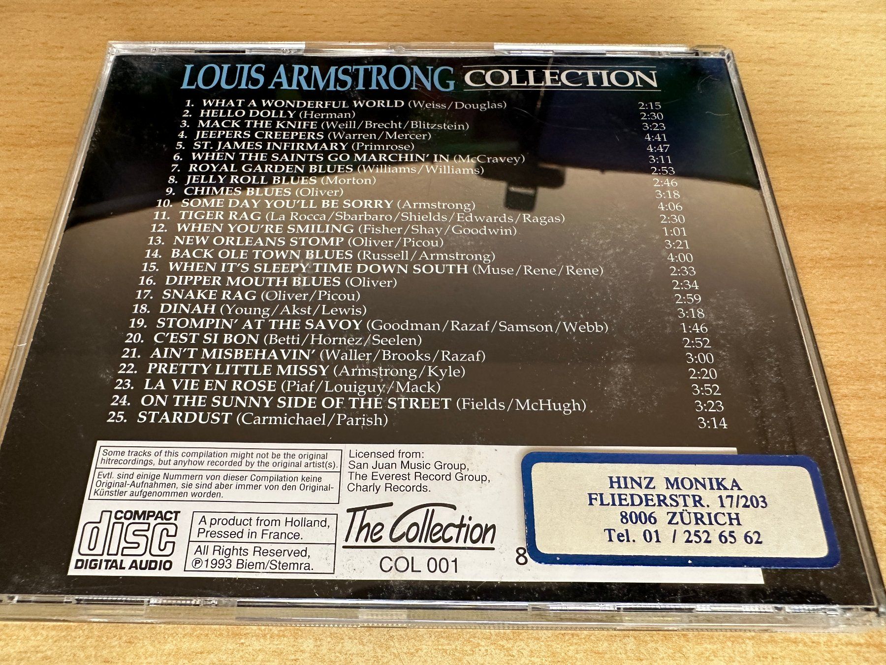 CD: C3 Louis Armstrong – Collection – Usato da Rikon im Tösstal venduto da Alpenmutz 1