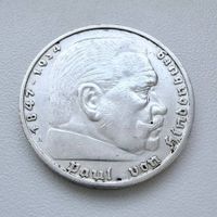 5 Reichsmark 1936 A – Silber 900 – Paul von Hindenburg