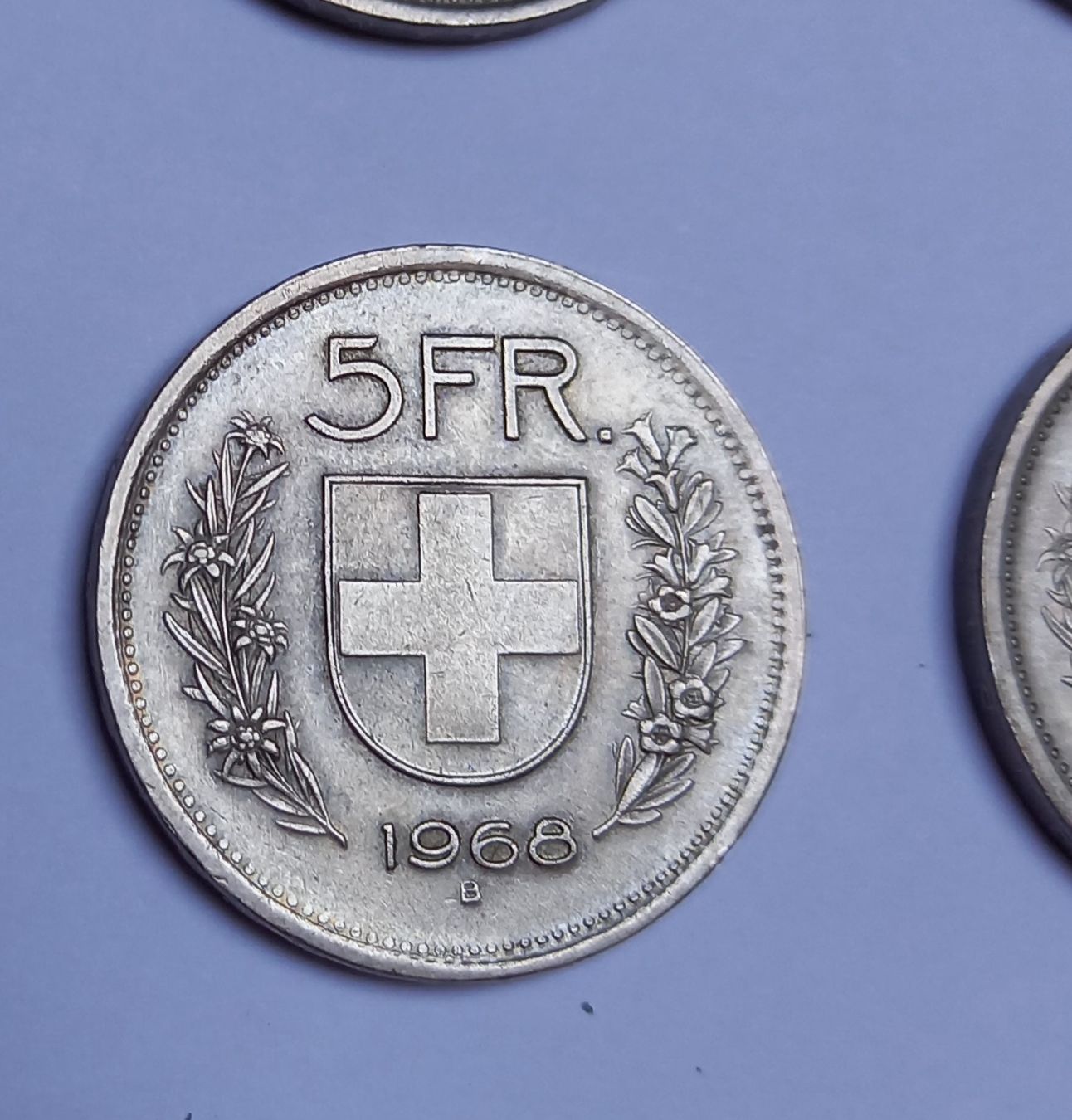 Tutti le monete: 5 FRANKEN - Schweizer Münzen, 1968 – Usato da Marbach LU venduto da Ilrebo 7