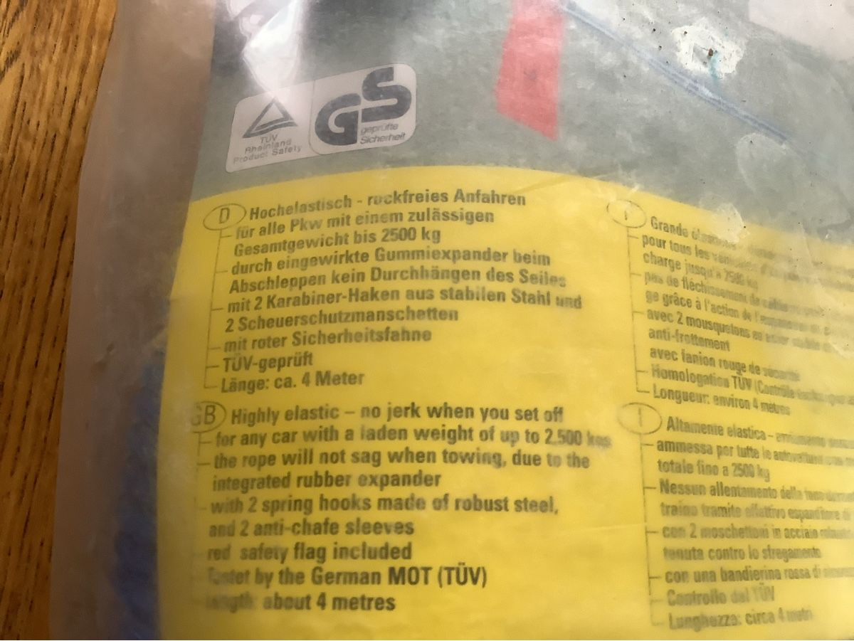 Tutti pezzi di ricambio auto: Abschleppseil,Starterkabel – Usato da Veltheim AG venduto da mollilove 2