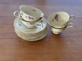 Rosenthal Tassen und Untertassen, Rosenmuster, Vintage!