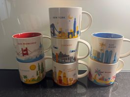 11 Starbucks Tassen Städte Skyline guter Zustand