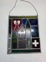 G 707 ) kunstvoll gestaltetes Bleiglasbild, 1972 Biel