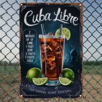 Cuba Libre Blechschild, Vintage Bar Deko, 20x30cm, Neu!
