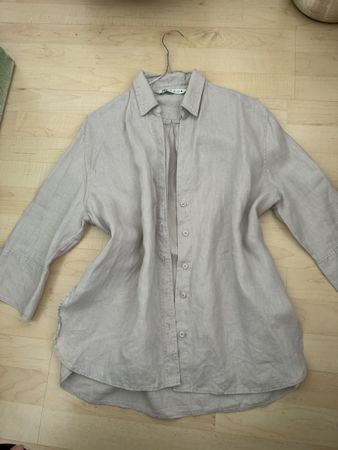Zara Leinenhemd, Beige, Gr. S, Sommer Look, Top Zustand