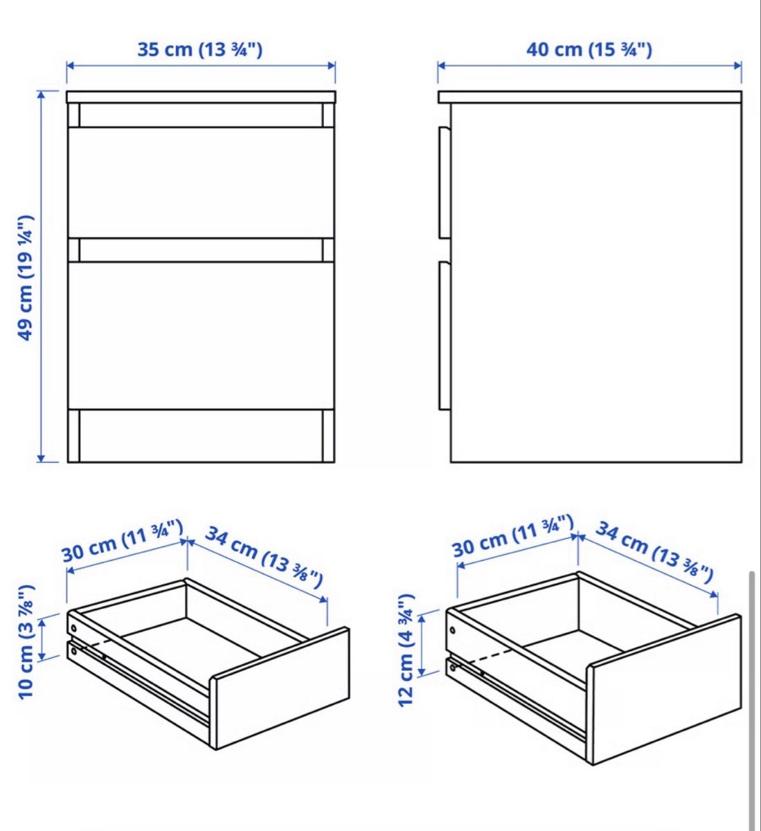 Comodini: 2x Nachttisch IKEA KULLEN mit Eichenplatte – Usato da St. Gallen venduto da syna_99 3