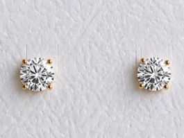 Elegante Zirkonia Ohrstecker 5mm vergoldet neu Marke Xuping