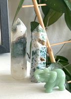 Edelstein / Kristall Set / Moosachat & Jade
