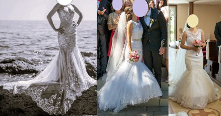 Hochzeitskleid + Schleppe  + accessoires gratis