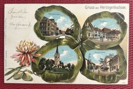 Gruss aus Herzogenbuchsee Kleeblattlitho 