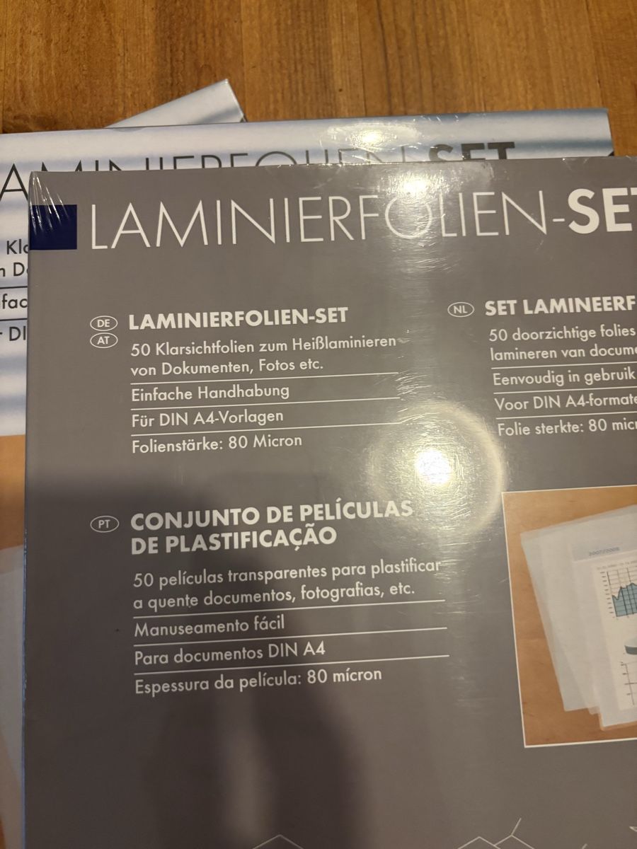 Fogli trasparenti: Laminierfolien A4 150stk. Originalverpackt – Nuovo (secondo la descrizione) da Männedorf venduto da Qurop 1