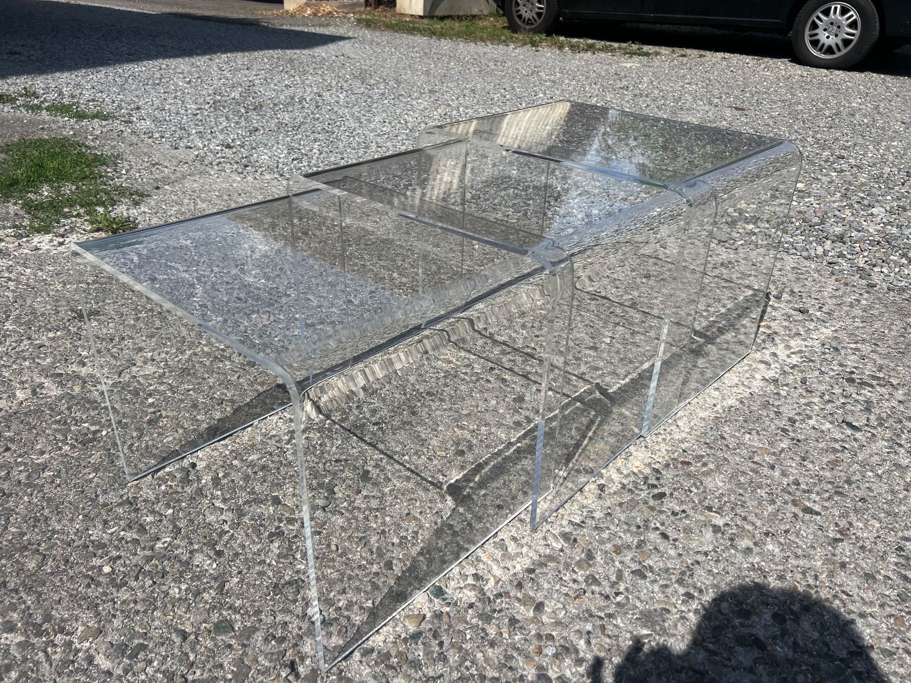Tavoli: 3 er Set Plexiglas Tische – Usato da Otelfingen venduto da Yossi-68 2