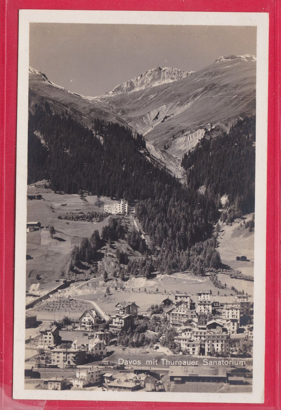 Cartoline postali: DAVOS MIT THURGAUER SANATORIUM, 18.9.1927 – Usato da Oberrieden venduto da Gebirgsstelze
