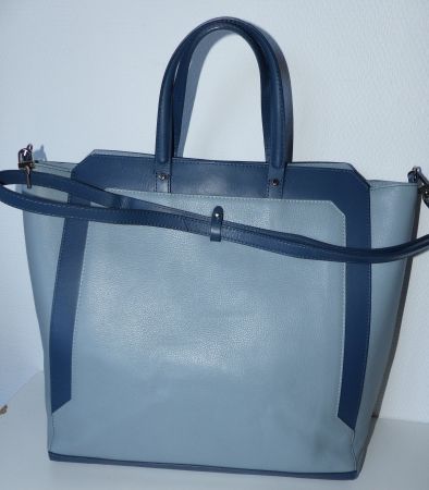 Ledershopper von Le Tanneur zweifarbig Blau - NP 450