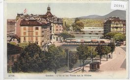 Geneve - L'Ile et les Ponts sur le Rhone