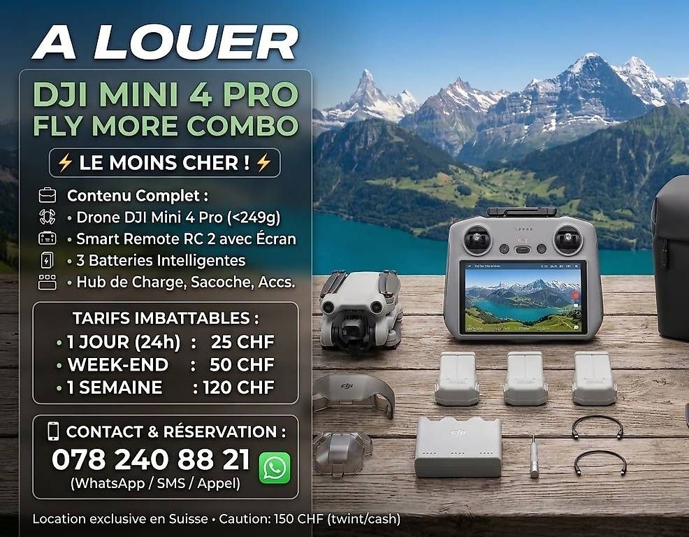DJI Videocamere: Location drone DJI Mini 4 Pro Fly More Combo – Usato da Lausanne venduto da acc_2phy
