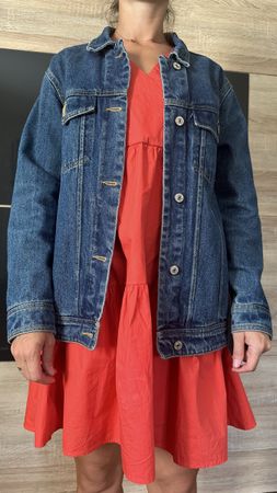 Veste en jean brodée femme T M très bon état