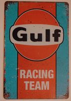 Gulf Racing  Blechschild 20 x 30 cm. Kostenfreie Zustellung!