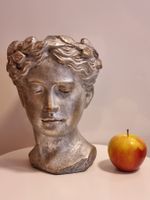 Indeko Pflanzkopf Frauenbüste Antik Silber 2 kg 20 cm