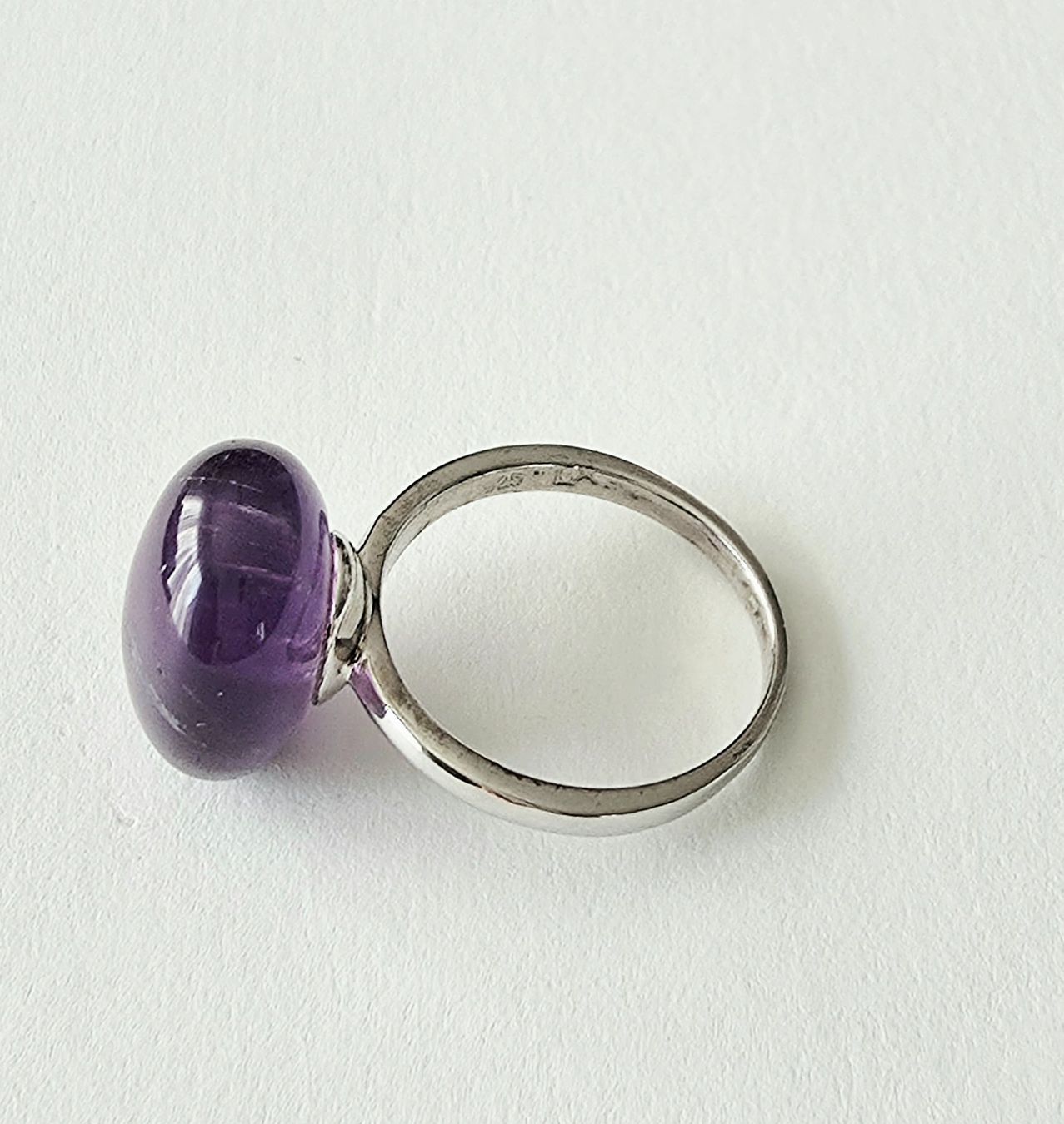 Anelli: Moderner Cabochon Natur-Amethyst Silberring 925 - Neu – Nuovo e nell'imballaggio originale da Uetikon am See venduto da Coralreef 5