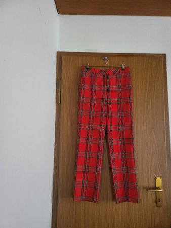 Pantalon Tartan Rouge Tara Jarmon Paris Taille 38 comme Neuf