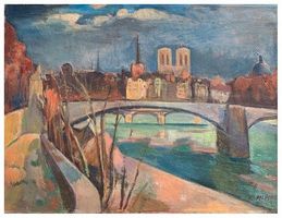 Ölgemälde Seine Paris von Karl Pflüger