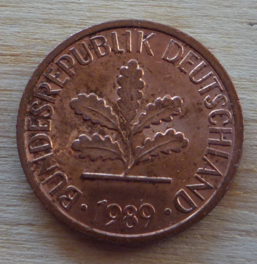 Tutti le monete: 1 Pfennig BRD, 1989 – Usato da Rieden SG venduto da Brockehuesli