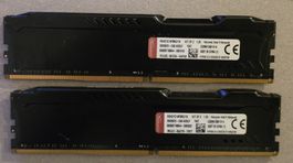 2 x 8 GB HyperX FURY DDR4 RAM Kit 16GB 2133MHz  gebraucht