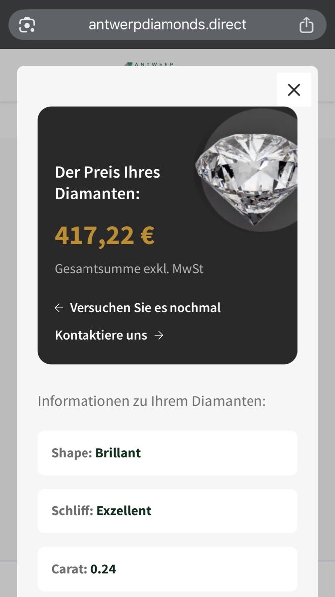 Pietre preziose: Set Brilliant 0.24 Carat VVS2 – Nuovo e nell'imballaggio originale da grenchen venduto da Vykon 4
