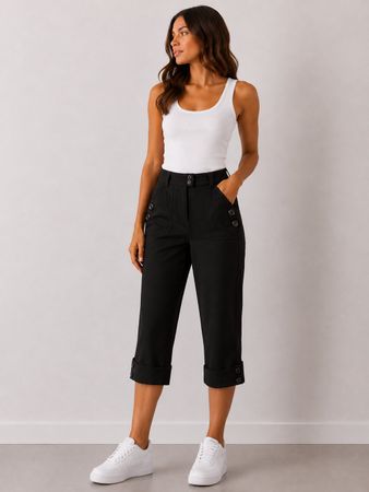 Germano Zama Capri Hose Schwarz Designer, Gr. XXS