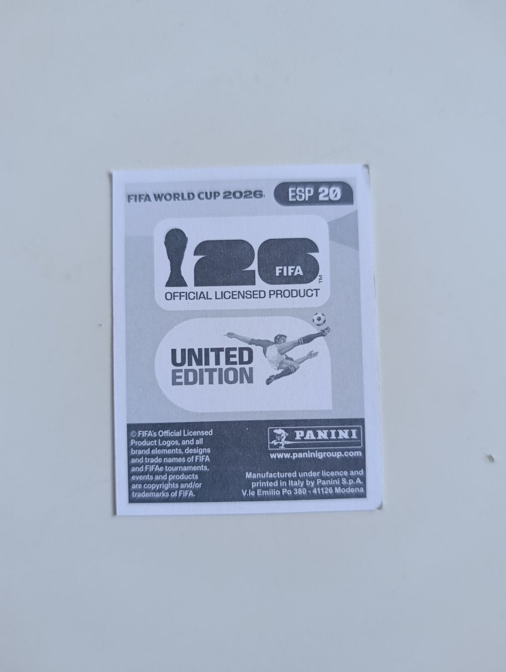 Panini Cartes à collectionner: Panini World Cup 2026 ESP 20 – Neuf (Voir description) à Lavey-Village par pas_7xd2 1