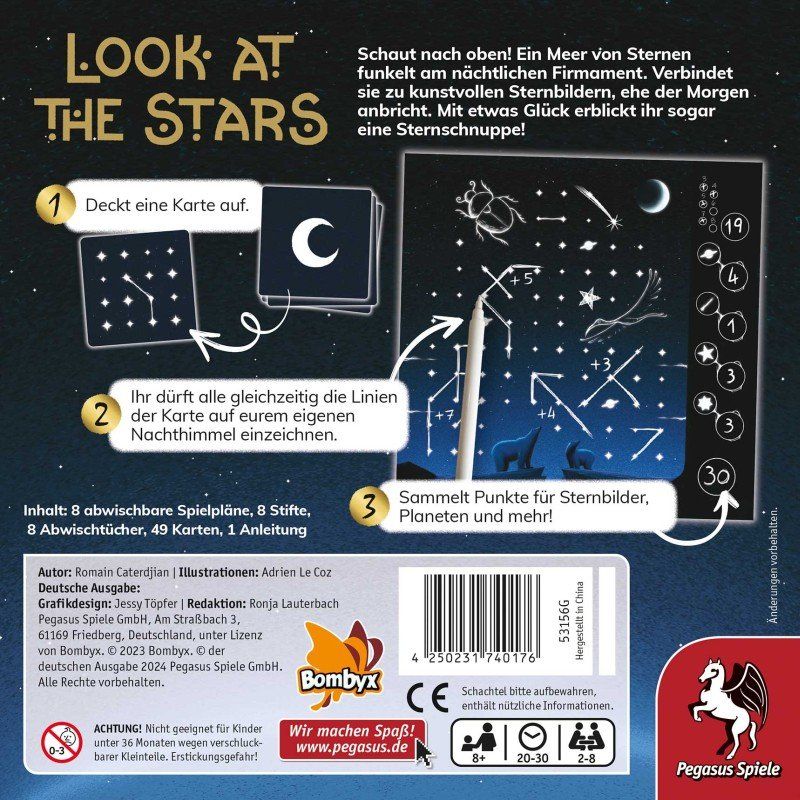 Pegasus Spiele Giochi: Spiel Look at the Stars – Nuovo e nell'imballaggio originale da Uster venduto da Ludit 1