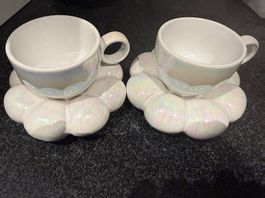 2x Tassen schimmernd