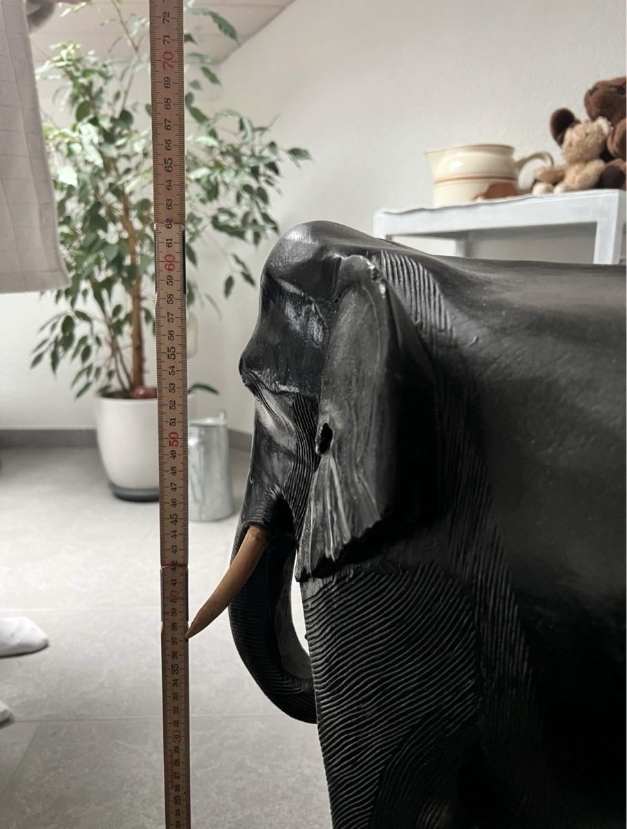 Skulpturen & Statuen: Grand éléphant en bois massif – Gebraucht aus Sonceboz-Sombeval von Dino695 2