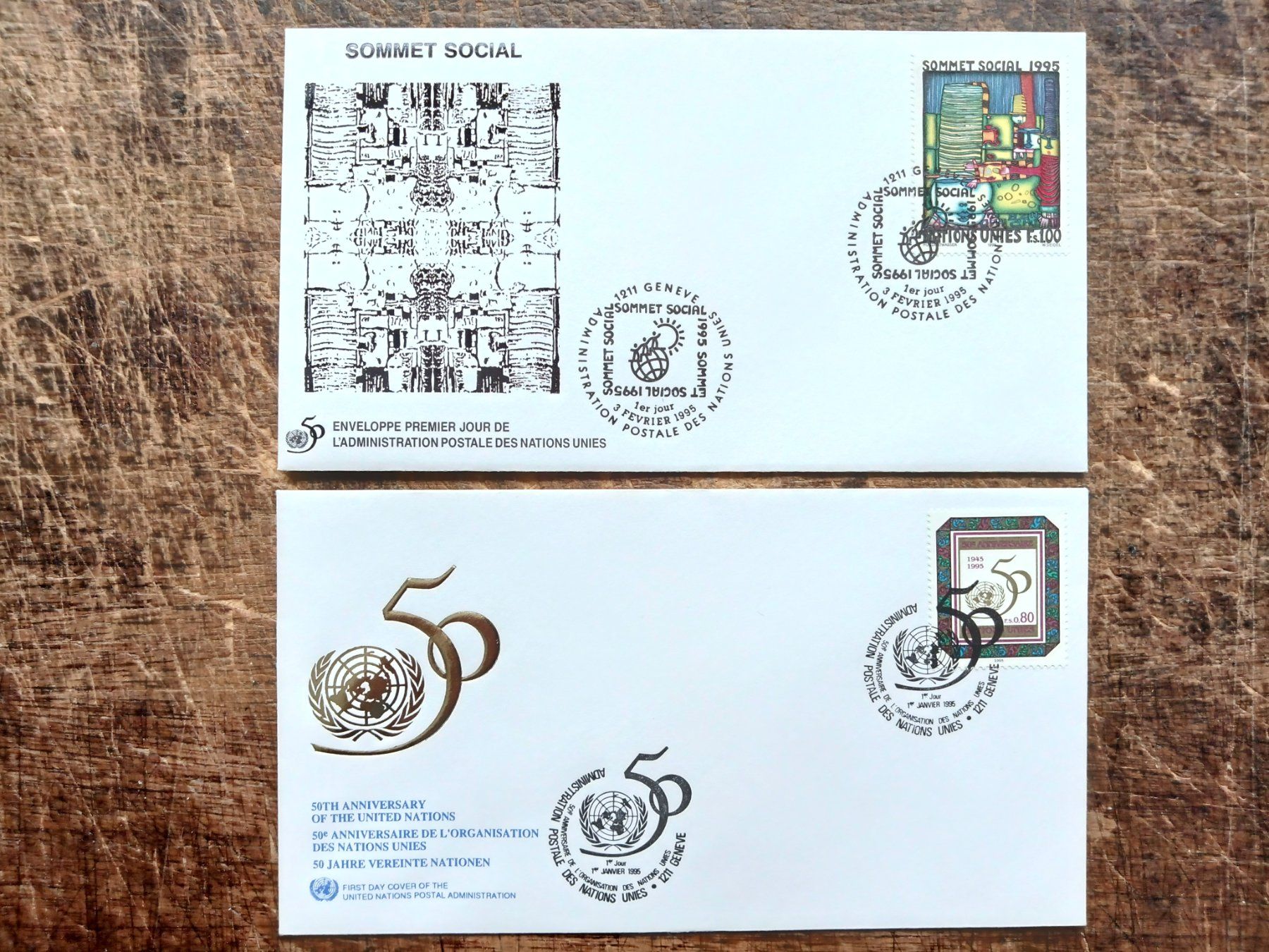 Tutti i francobolli: UNO Genf 1995 FDC 2 Stück – Usato da Sissach venduto da eriluz