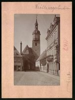 Fotografie Pulsnitz, Hauptmarkt mit Hote
