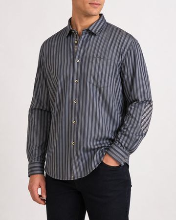 Hemd - blau gestreift - Pure - Gr- L - TOP