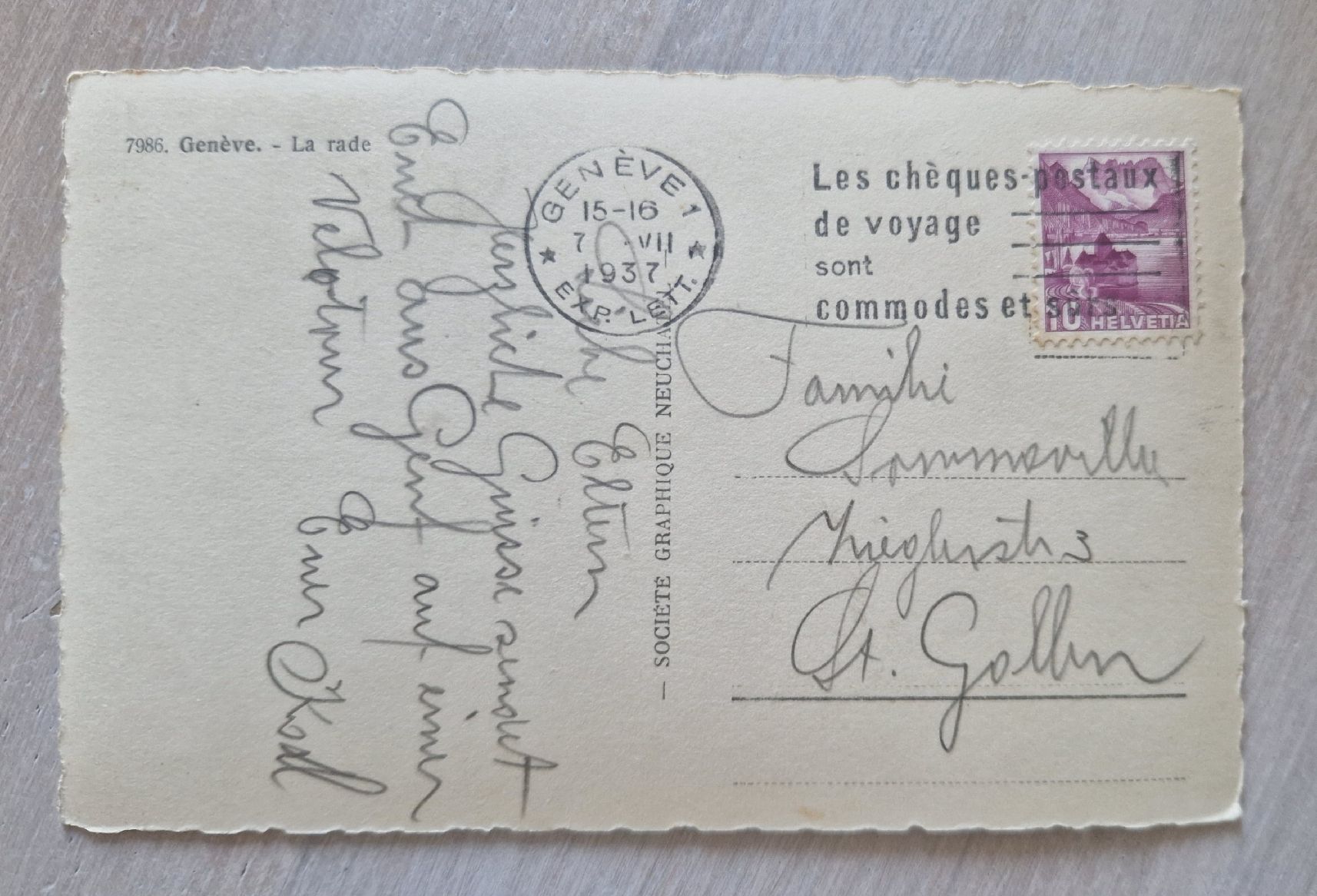 Cartoline postali: Genève nach St. Gallen 1937 – Usato da Ebikon venduto da Donar50 1
