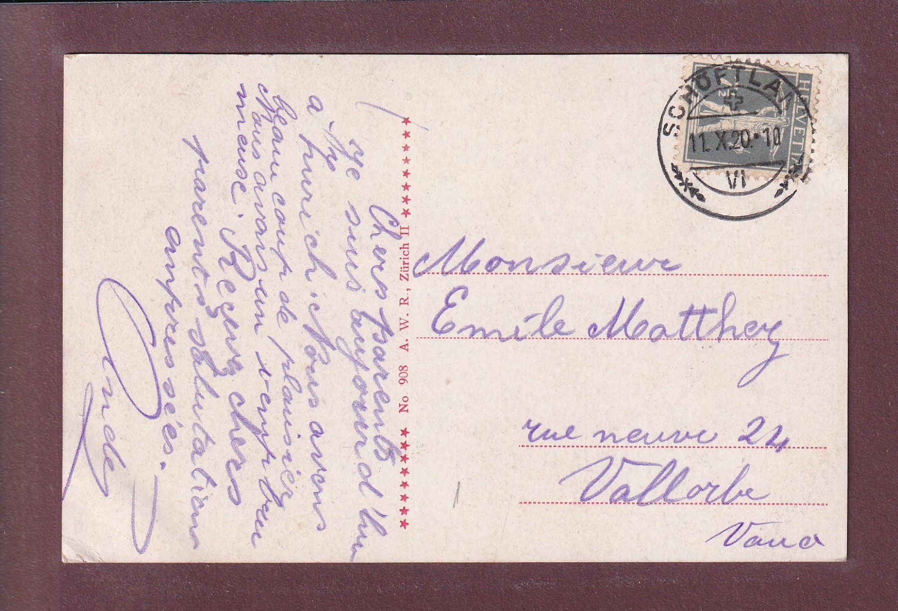 Cartes postales: ZÜRICH - Bauschänzli - Utoquai - 1920 – D'occasion à Pully par nicecards 1