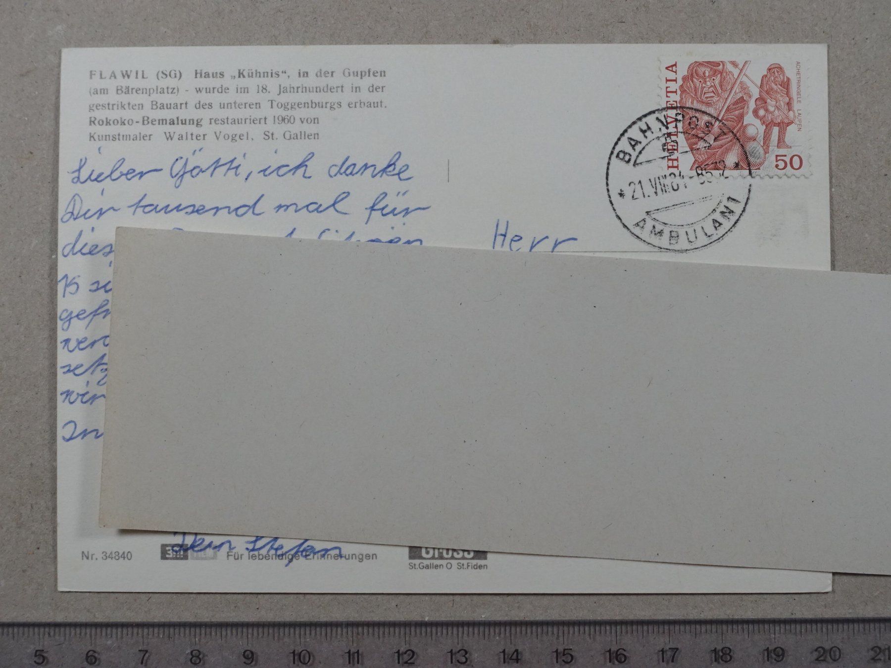 Cartes postales: Flawil SG, 1984, Bahnpost Stempel – D'occasion à Lenzburg par fh1 1