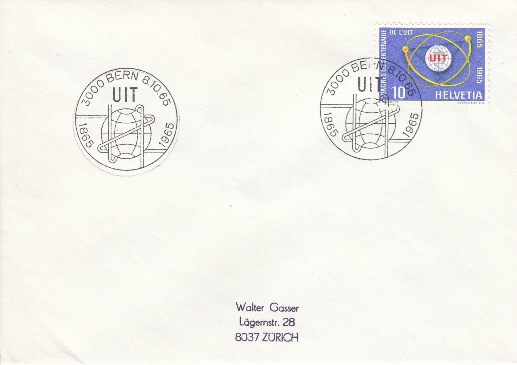 Alle Briefmarken: 1965 436-37 UIT Kongress 3 Briefe – Gebraucht aus Spreitenbach von Mustang_1105 2
