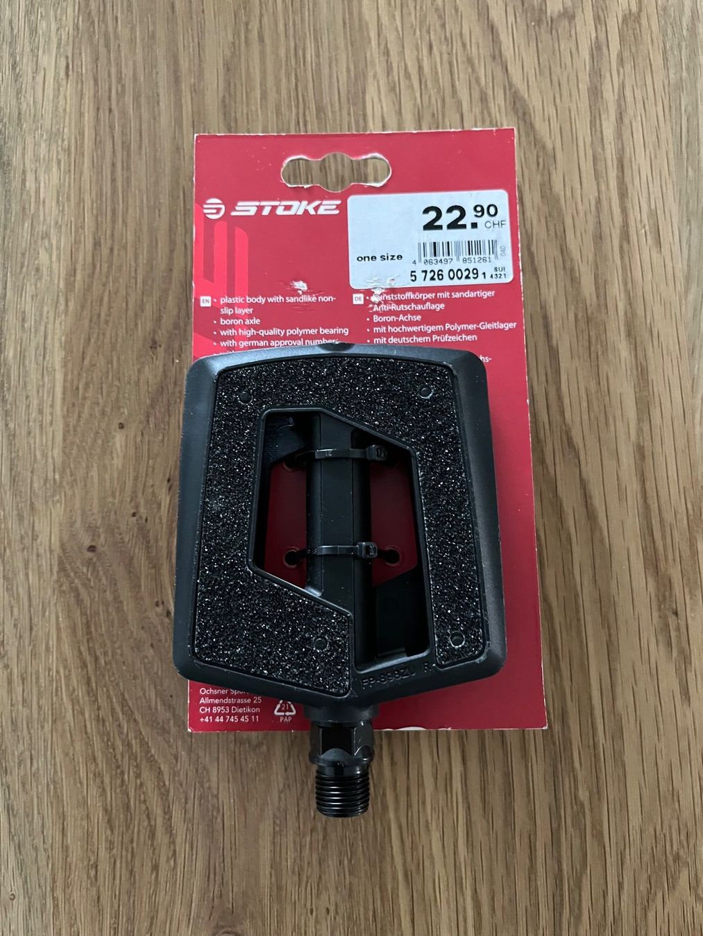 Ersatzteile: Velopedale "Stoke" – Neu und originalverpackt aus Balgach von Olieto 2