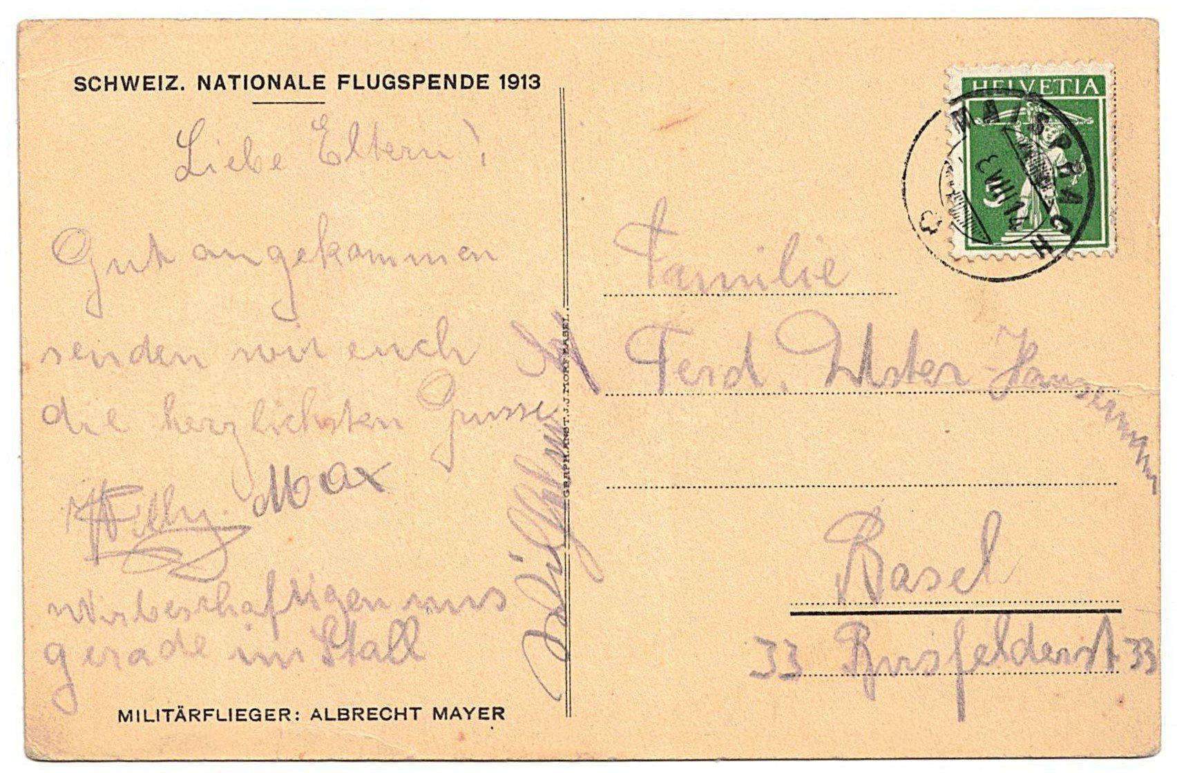 Cartes postales: Karte Schweizerische Nationale Flugspende 1913 – D'occasion à Gossau ZH par granby 1