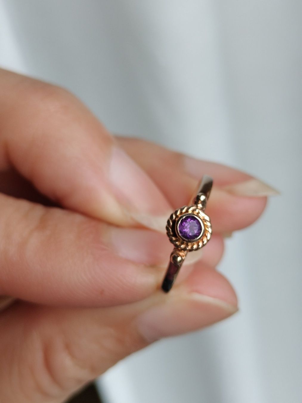 Anelli: Ring Rosegold vergoldet mit Amethyst Stein – Nuovo (secondo la descrizione) da Schwyz venduto da els_7cys 3
