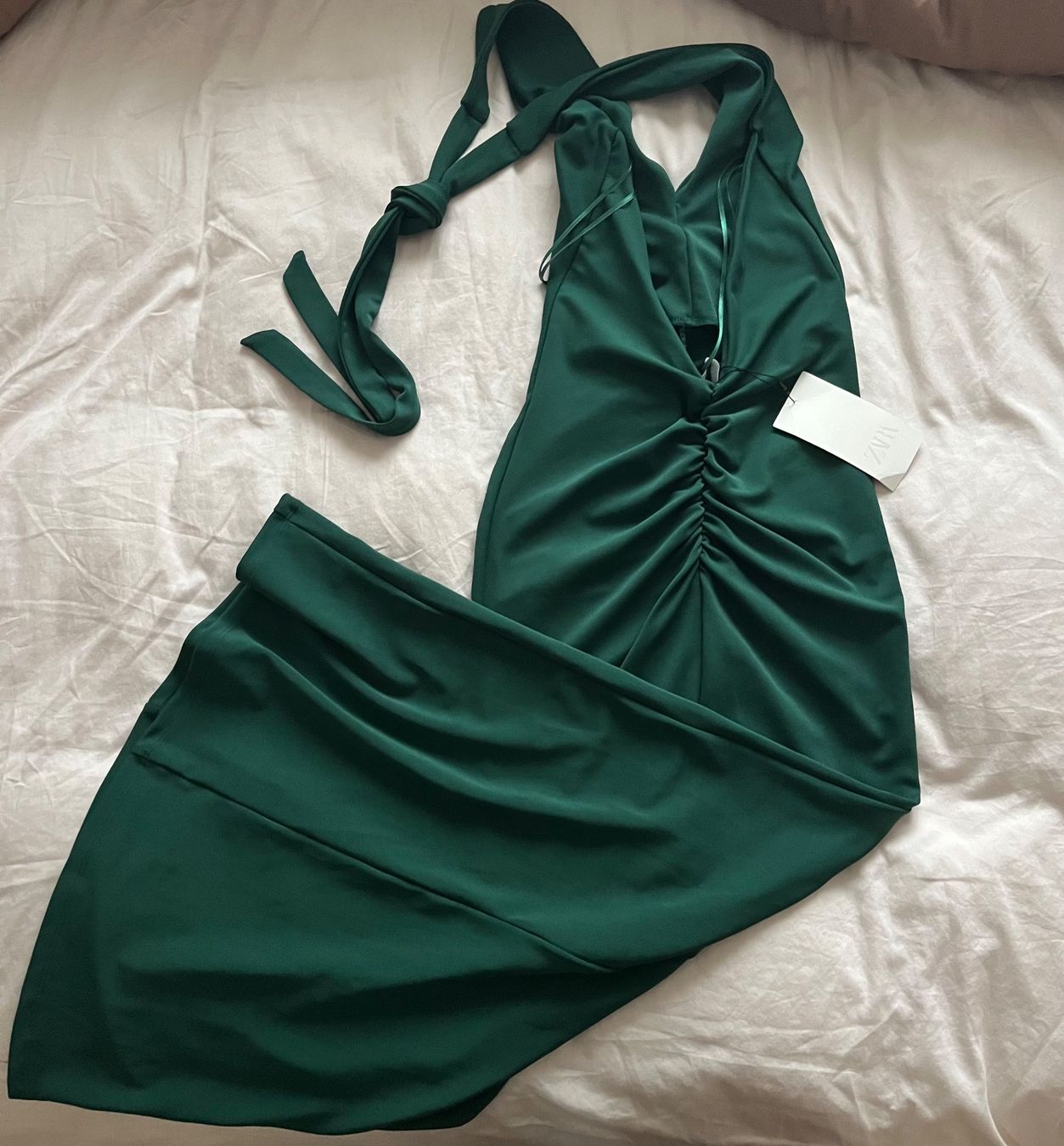 Zara Vestiti: Zara Langes Neckholder-Kleid mit Raffungen – Nuovo e nell'imballaggio originale da Basel venduto da rey_d2s7 2